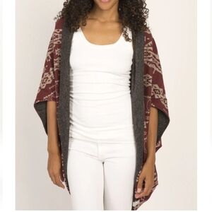 BODHI SWAG Sierra Native American Inspired Print Cocoon Drape Sweater Reversible
